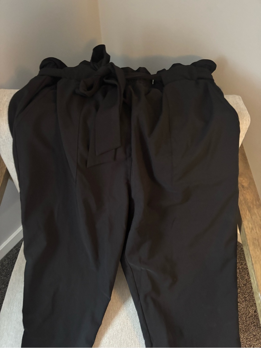 BNWT Grace Karin Black Paperbag Waist with Self-Tie